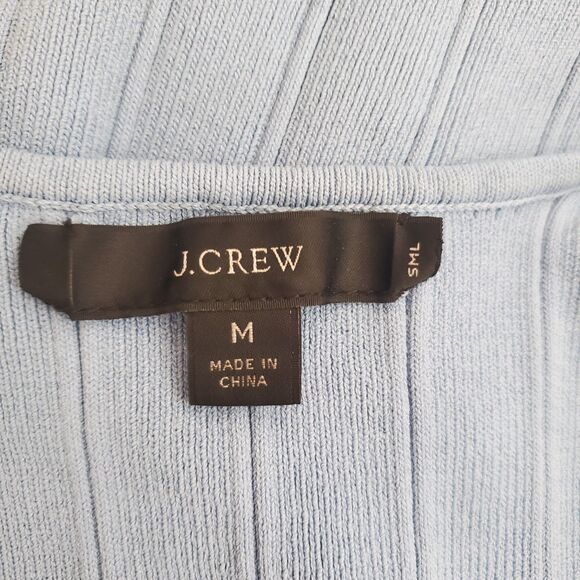 J Crew Women's Tank Top Medium Blue Ribbed Stretchy Casual Capsule Wardrobe - Picture 7 of 11